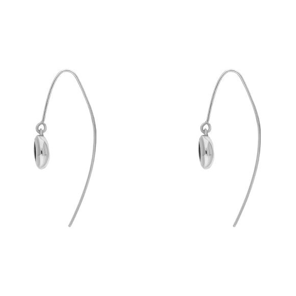 9ct White Gold Whitby Jet Heart Disc Drop Earrings, E1372_3.