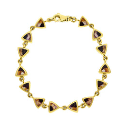 9ct Yellow Blue John Curved Triangle Bracelet B647