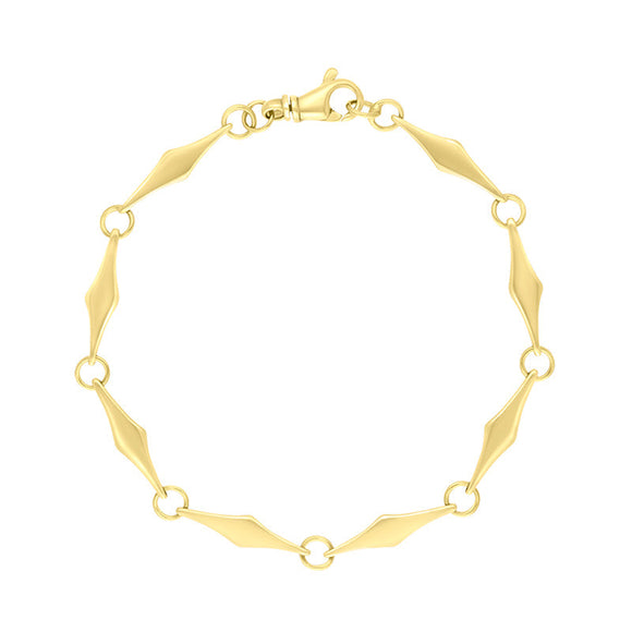 9ct Yellow Gold Rhombus Handmade Bracelet C031BR