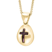 9ct Yellow Gold Blue John Cross Pear Shape Necklace