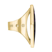 9ct Yellow Gold Blue John Hallmark Large Rhombus Ring