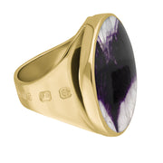 9ct Yellow Gold Blue John Hallmark Medium Round Ring