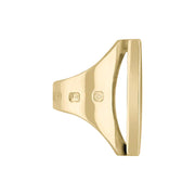 9ct Yellow Gold Whitby Jet Queen's Jubilee Hallmark Large Oblong Ring D