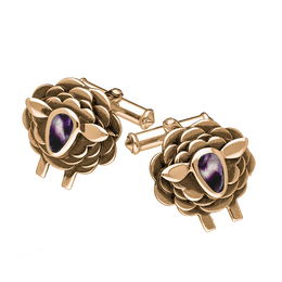 9ct Rose Gold Blue John Sheep Cufflinks, CL547.