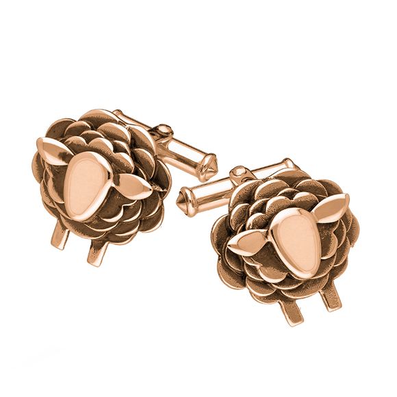9ct Rose Gold Sheep Cufflinks, CL549.