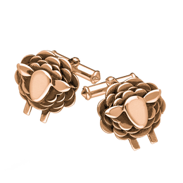 9ct Rose Gold Sheep Cufflinks, CL549.