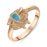 9ct Rose Gold Turquoise Sheep Ring, R1245.