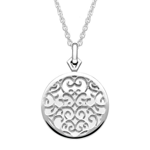 9ct White Gold Bauxite Flore Filigree Necklace P2339C