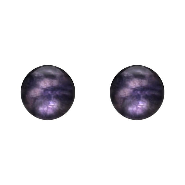 9ct White Gold Blue John 6mm Ball Stud Earrings, E1344