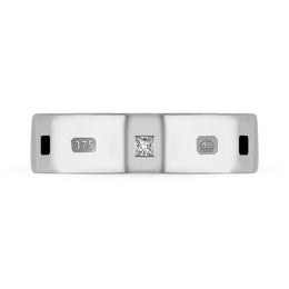 9ct White Gold Diamond Jet King's Coronation Hallmark Princess Cut 6mm Ring R1199_6 CFH