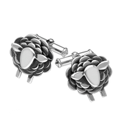 9ct White Gold Sheep Cufflinks, CL549.