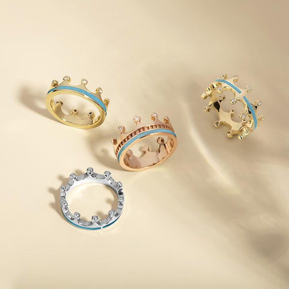 9ct White Gold Turquoise Diamond Tiara Band Ring. R1233.