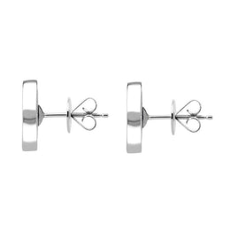 9ct White Gold Whitby Jet Flore Filigree Stud Earrings, E1782_2