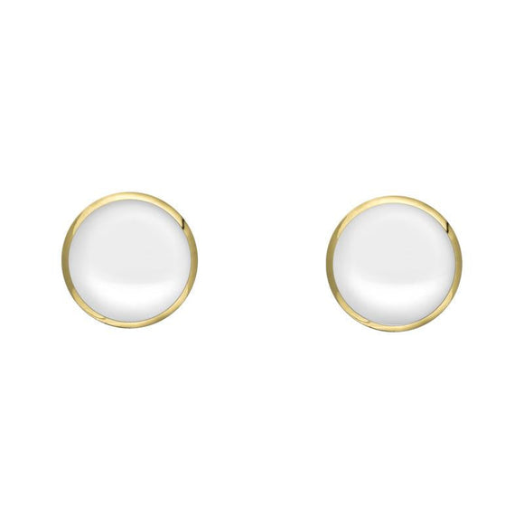 9ct Yellow Gold Bauxite 4mm Classic Small Round Stud Earrings, E001.