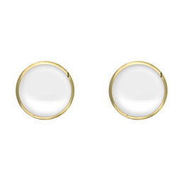 9ct Yellow Gold Bauxite 6mm Classic Medium Round Stud Earrings, E003.