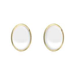 9ct Yellow Gold Bauxite 7 x 5mm Classic Small Oval Stud Earrings, E005.