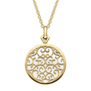 9ct Yellow Gold Bauxite Flore Filigree Necklace P2339C