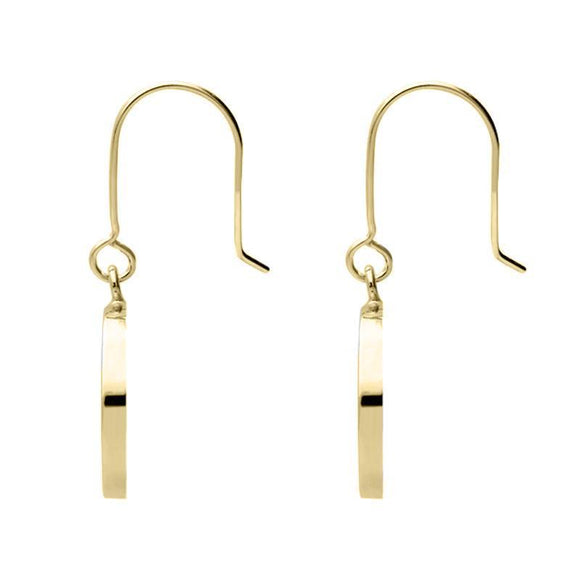 9ct Yellow Gold Lapis Lazuli Round Tree of Life Drop Earrings, E2429. side