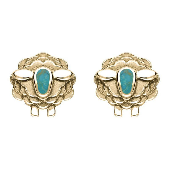 9ct Yellow Gold Turquoise John Sheep Two Piece Set, S205