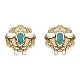 9ct Yellow Gold Turquoise John Sheep Two Piece Set, S205