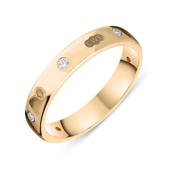 9ct Rose Gold Diamond King's Coronation Hallmark 4mm Ring  R1193_4