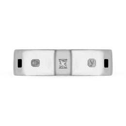 9ct White Gold Diamond Jet King's Coronation Hallmark Princess Cut 6mm Ring R1199_6 CFH