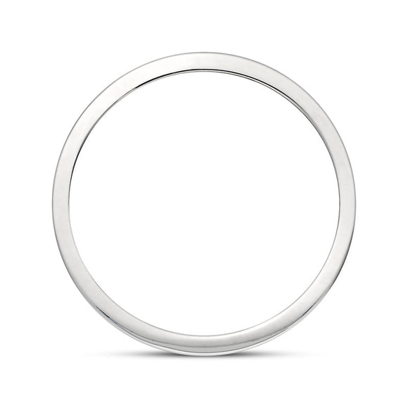 9ct White Gold Diamond Jet King's Coronation Hallmark Princess Cut 6mm Ring R1199_6 CFH