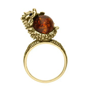 9ct Yellow Gold Amber Medium Hedgehog Ring R1163