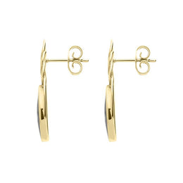 9ct Yellow Gold Blue John Celtic Long Marquise Stud Earrings E994