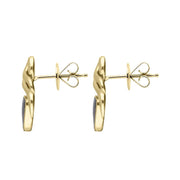 9ct Yellow Gold Blue John Celtic Triangle Stud Earrings E1846