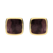 9ct Yellow Gold Blue John Dinky Stud Earrings. E279.