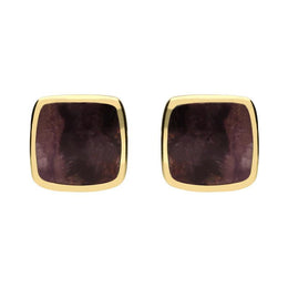 9ct Yellow Gold Blue John Dinky Stud Earrings. E279.