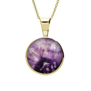 9ct Yellow Gold Blue John Heritage Round Necklace P018