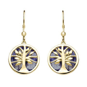 9ct Yellow Gold Blue John Medium Round Tree of Life Two Piece Set S065