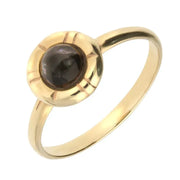 9ct Yellow Gold Blue John Stone In Ridged Circle Ring R872