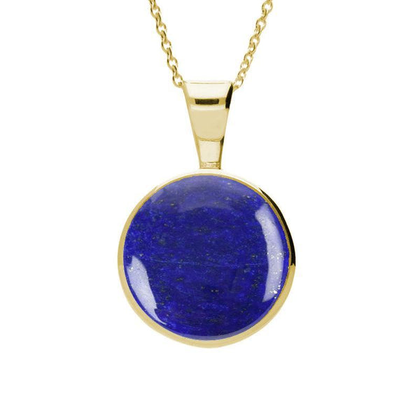 9ct Yellow Gold Lapis Lazuli Heritage Round Necklace. P018.