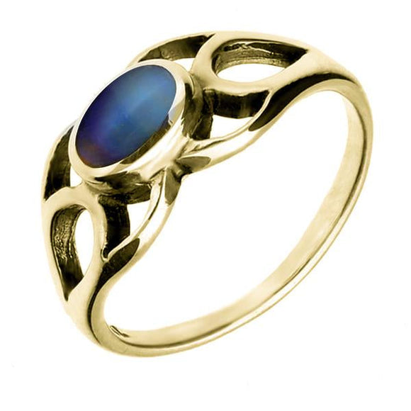 9ct Yellow Gold Moonstone Lattice Ring, R146.