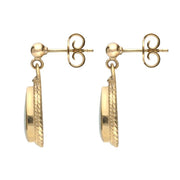 9ct Yellow Gold Opal Pear Shaped Drop Earrings E031