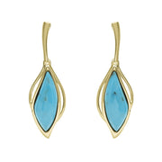 9ct Yellow Gold Turquoise Open Marquise Two Piece Set S231
