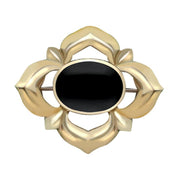 9ct Yellow Gold Whitby Oval Star Brooch M088