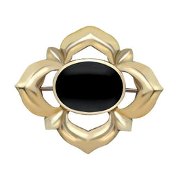 9ct Yellow Gold Whitby Oval Star Brooch M088