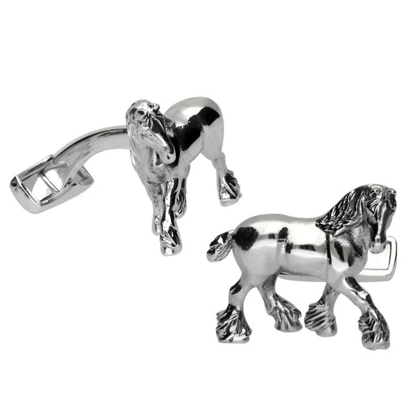 Ashbourne Show Silver Medium 25mm Shire Horse Cufflinks CL533 00142331