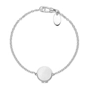 Sterling Silver Dark Mother of Pearl Round Locket Chain Bracelet, B1248._2