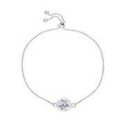 Sterling Silver 10mm Blue John Chatsworth Décor Round Adjustable Bracelet