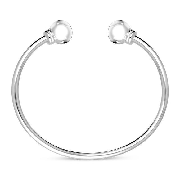 00090574 Sterling Silver Small Plain Torc Bangle, B871_S. 
