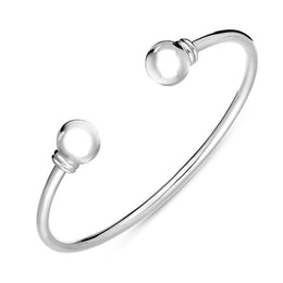 00090574 Sterling Silver Small Plain Torc Bangle, B871_S. 