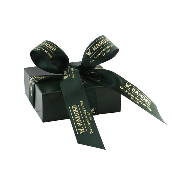 Antique Whitby Jet Carved Leaf Edged Twist Bar Brooch D