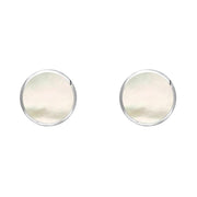C W Sellors Sterling Silver White Mother of Pearl 5mm Classic Small Round Stud Earrings, E002.