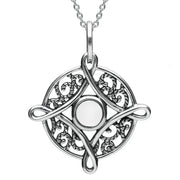 C W Sellors Sterling Silver Bauxite Detailed Four Point Cross Necklace, P2551.