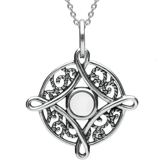 C W Sellors Sterling Silver Bauxite Detailed Four Point Cross Necklace, P2551.